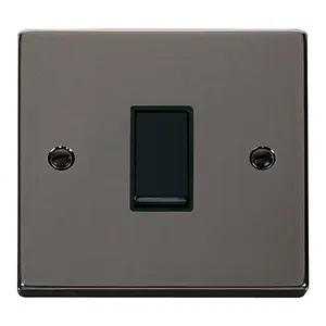 Black Nickel 10A 1 Gang 2 Way Light Switch - Black Trim - SE Home