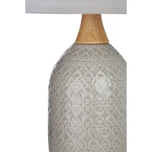 Interiors by Premier Willow Grey Ceramic Table Lamp