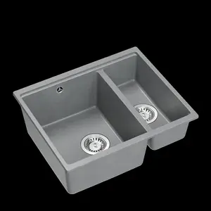 Quadron Logan 151 Workstation Sink 1.5 Bowl, Grey GraniteQ material