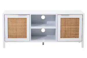 Interiors by Premier Functional White Wood Media Unit, Multi Pupose Sideboard Media Unit, Optimal Dimensions TV Cabinets