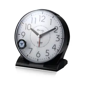 Analogue Quartz Movement / Crystal Alarm Tabletop Clock Black