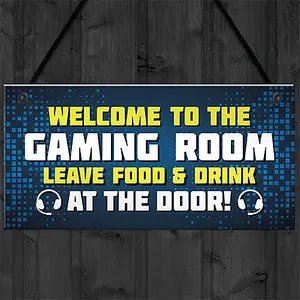 Gaming Sign Funny Gamer Gift Boys Bedroom Man Cave Sign Brother Son Gift