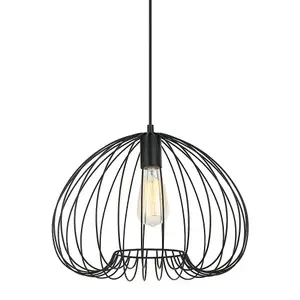 Luminosa Modern Hanging Pendant Black 1 Light , E27