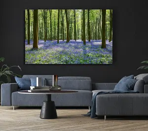 Mystical Bluebell Woodland Canvas Print Wall Art - Medium 20 x 32 Inches