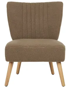 Beliani Retro Armchair VAASA Boucle Brown