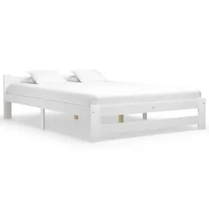 Berkfield Bed Frame White Solid Pine Wood 160x200 cm