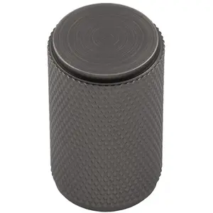 Knurled Cylindrical Cupboard Door Knob 18mm Dia Anthracite Grey Cabinet Handle