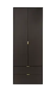 Madrid 2 Door 2 Drawer Wardrobe in Black Ash (Ready Assembled)