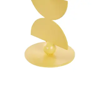 Candle Holder DAPHNI Metal Yellow