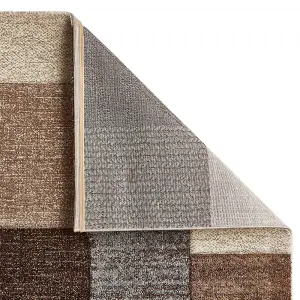 Beige/Grey Modern Geometric Handmade Easy to Clean Rug for Living Room Bedroom and Dining Room-120cm X 170cm