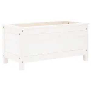 Berkfield Garden Planter White 82.5x40x39 cm Solid Wood Pine