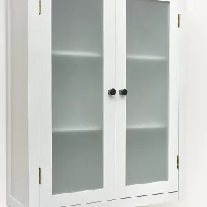 Melody Maison Grey Frosted Glass Fronted Wall Cabinet 75cm x 57cm