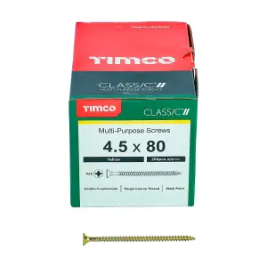 TIMCO Classic Multi-Purpose Countersunk Gold Woodscrews - 4.5 x 80 (200pcs)