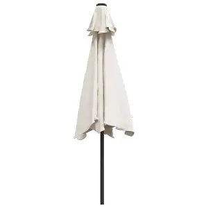 Berkfield LED Cantilever Umbrella 3 m Sand White