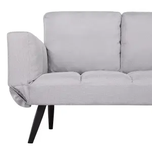 Beliani Glam Sofa Bed BREKKE Light Grey