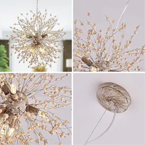 Garwarm 8-Light Wooden Beads Dandelion Chandelier