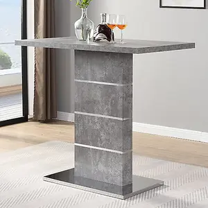 Furniture in Fashion Parini Concrete Effect Bar Table With 4 Ritz Grey White Stools