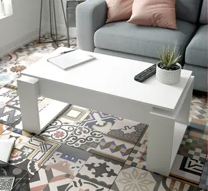 White Coffee Table with Lift up Storage