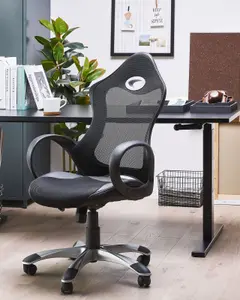 Beliani Retro Office Chair Black iCHAIR