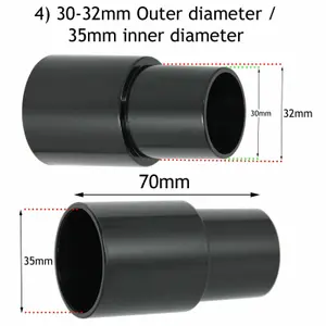 SPARES2GO Universal Vacuum Adaptor Tool Dust Port Extractor 32mm 35mm 38mm Hose Adapter Sander Saw (Pack of 7)