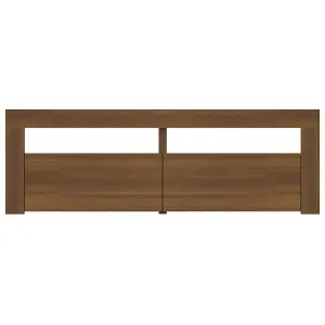 Berkfield TV Cabinet with LED Lights Brown Oak 120x35x40 cm