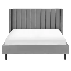 Velvet EU King Size Bed Grey VILLETTE