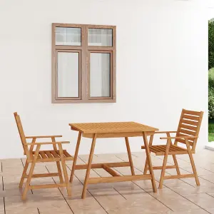 3 Piece Garden Dining Set Solid Acacia Wood