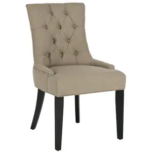 Baumgarten Upholstered Dining Chair (Set of 2) Taupe / Espresso