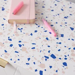 d-c-fix Terrazzo Blue Self Adhesive Vinyl Wrap Film for Kitchen Worktops and Furniture 2m(L) 45cm(W)