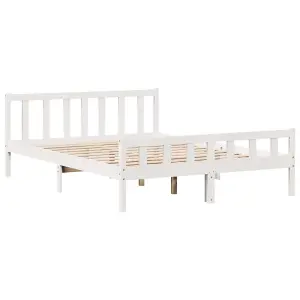 Berkfield Bookcase Bed without Mattress White 180x200 cm Super King Solid Wood Pine