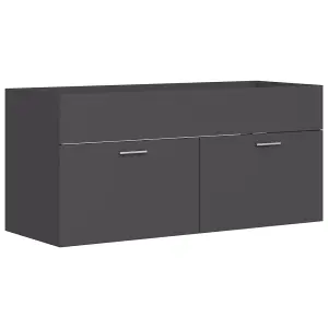 Berkfield Sink Cabinet Grey 100x38.5x46 cm Engineered Wood