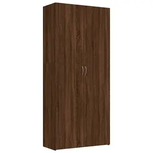 Shoe Cabinet Brown Oak 80x35.5x180 cm Engineered Wood