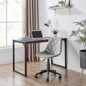 Furniturebox UK Tessa Grey Velvet Office Chair