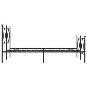 Berkfield Metal Bed Frame without Mattress with Footboard Black 120x190cm