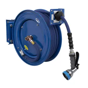 Sealey 15m Heavy Duty Retractable Water Hose Reel Diameter 13mm ID Rubber Hose WHR1512