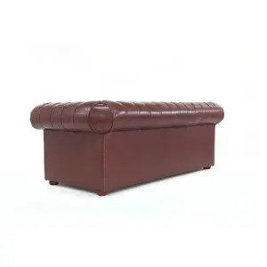 Chesterfield 3 Seater Sofa Old English Hazel Real Leather In Classic Style