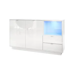 Sideboard Mcclung White (glossy)/Grey (glossy) / Yes