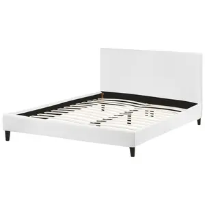 Velvet EU King Size Bed White FITOU