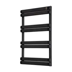 Aluminium Towel rail. compatible with heat pump. energy efficient. Black. Model: Venice. Height: 775mm. with: 500mm