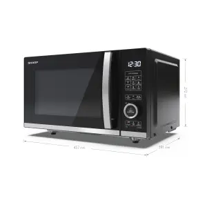 Sharp YC-QG204AU-B 20L 800W Microwave Oven with 1000W Grill Function - Black