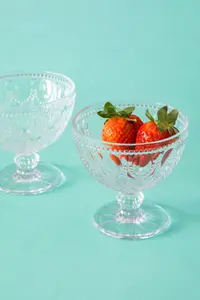 Maison by Premier Set Of Two Fleur Clear Glass Sundae Dishes