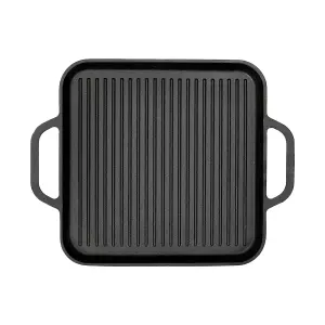 Rectangular Cast Iron Griddle Pan Grill Pan Steak Pan 35cm x 28cm