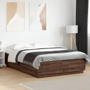 Berkfield Bed Frame without Mattress Brown Oak 150x200 cm King Size