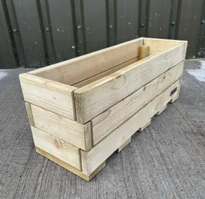 Simply Wood Signature Tanalised Wooden Trough Garden Planter - Compact x 2