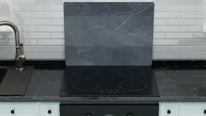 ALLboards Glass Chopping Board Anthracite Marble 60x52cm Cutting Board Splashback Worktop Saver for Kitchen Hob Protection