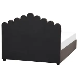 Velvet EU King Size Ottoman Bed Taupe VINCENNES