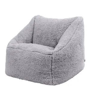 icon Kids Teddy Bear Armchair Bean Bag Grey Childrens Bean Bags