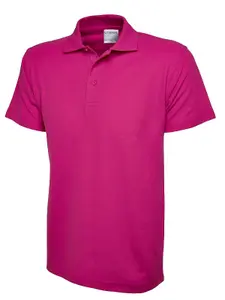 Uneek - Unisex Ultra Cotton Poloshirt - Reactive Dyed - Hot Pink - Size XS