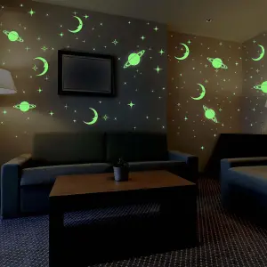 Walplus Stars And Moons Vinyl Wall Sticker Decorations X 6 Packs