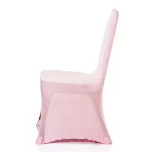 Polyester Spandex Chair Covers for Wedding Decoration - Baby Pink, Pack of 10